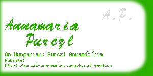 annamaria purczl business card